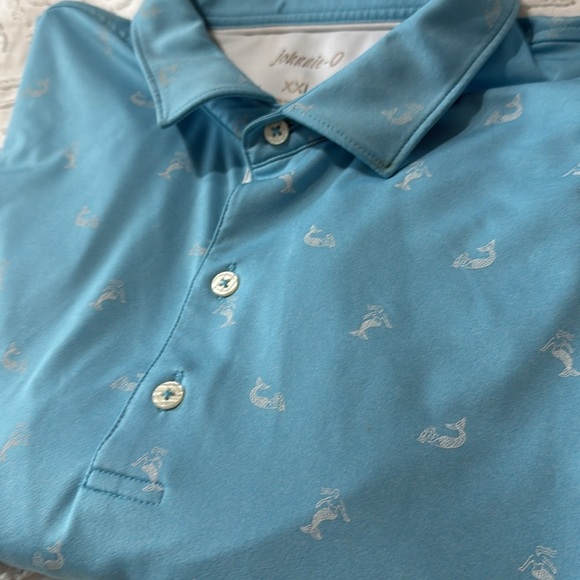 Johnnie-O Blue Performance Golf Mermaid Print Polo Men’s Size XXL - Picture 9 of 9